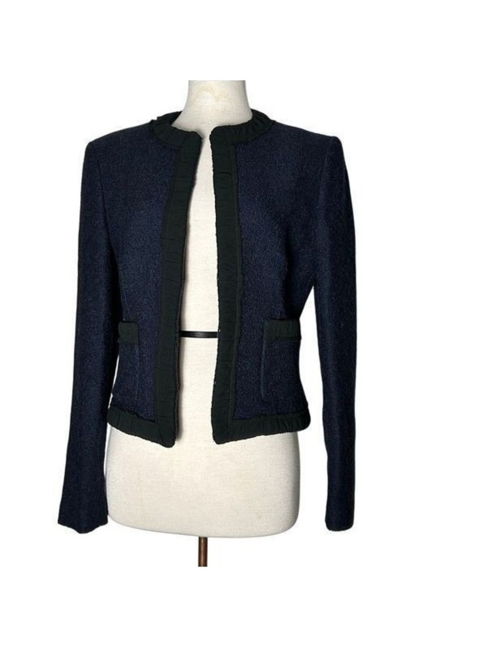Michael Kors Italy Lady Coat Ruffle Structured Shoulders Blazer Wool Career 10